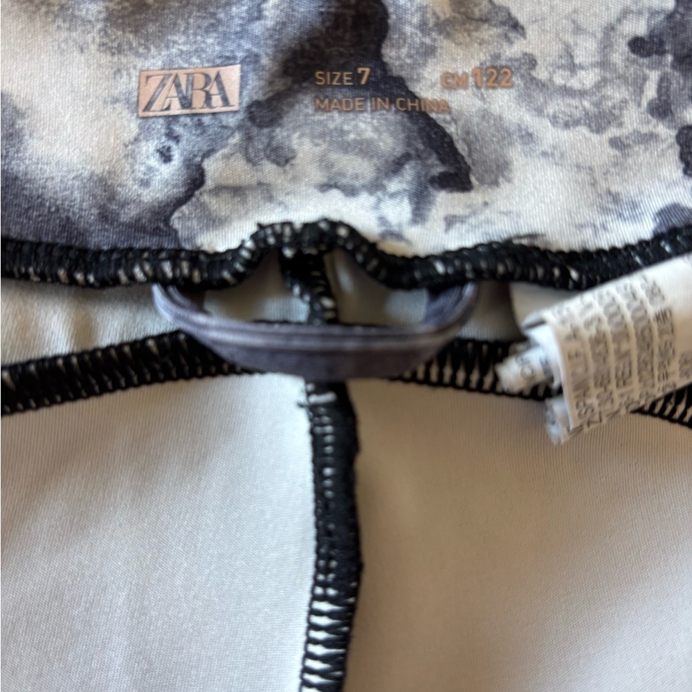 Zara Girls Monochrome Tie-Dye Leggings - Picture 2 of 3